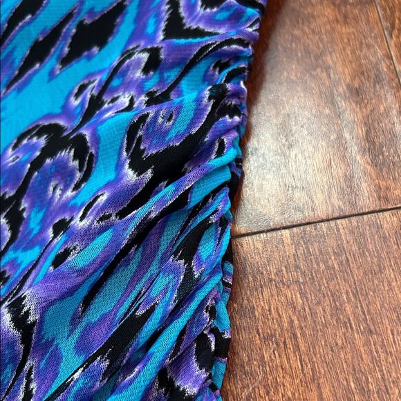 Vintage 90s Mesh INC Women's Vibrant Blue and Purple Blouse, Size Medium - Picture 6 of 14